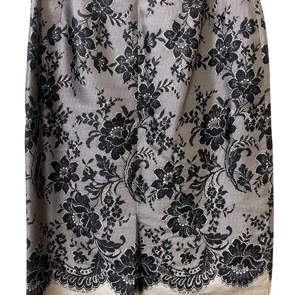 Rickie Freeman for Teri Jon Black and Cream Floral Blazer & Skirt - Picture 4 of 7